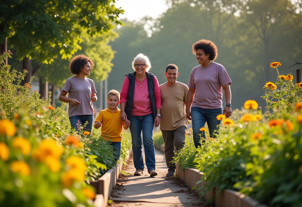 Proyecto comunitario de urban greening con jardines inclusivos